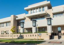 Front entrance of library